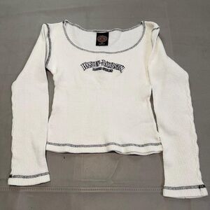 Harley-Davidson White Cowl Neck Sweater